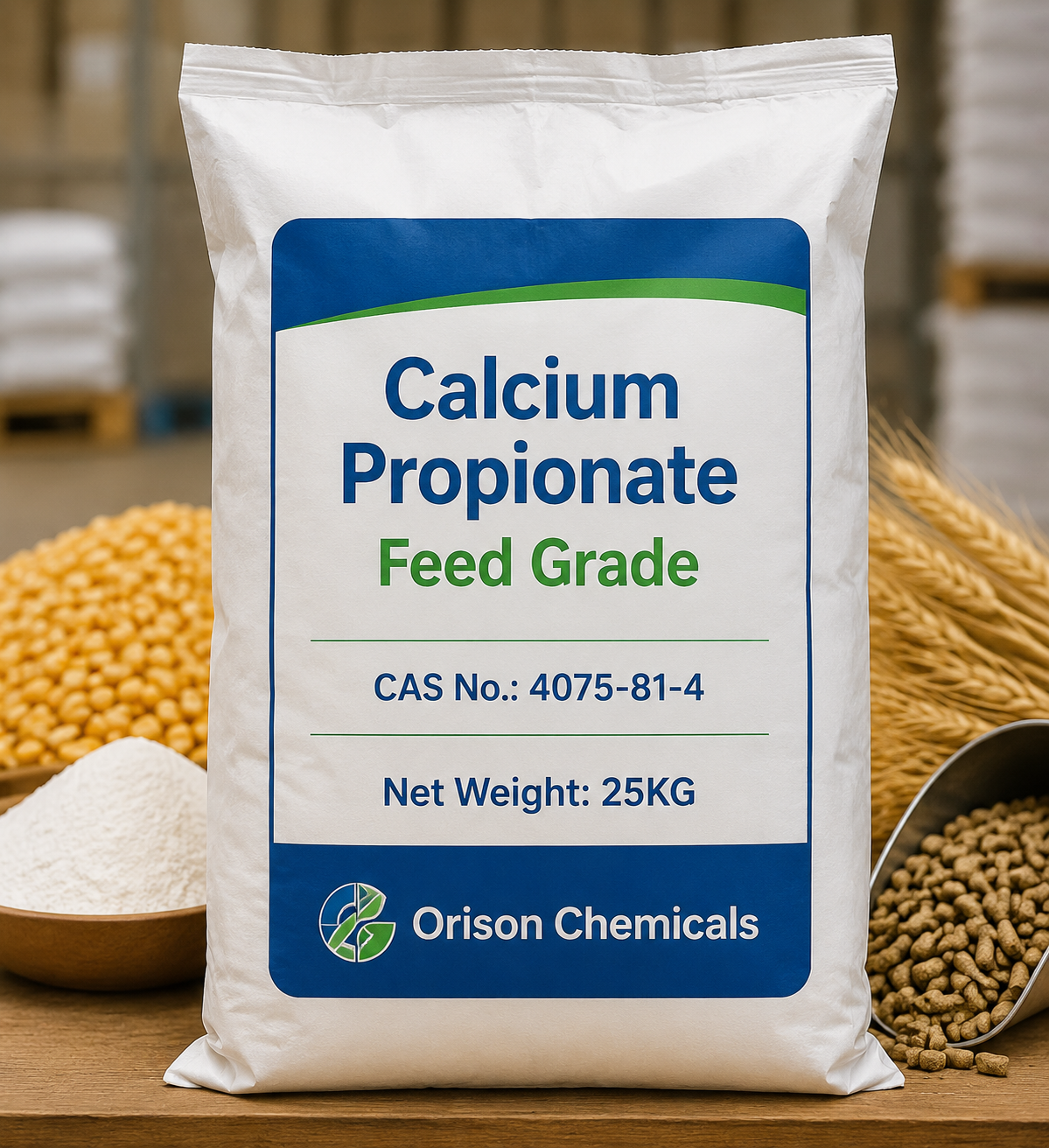 Calcium Propionate Feed Grade Powder Feed Additive Supplier 25KG Bag